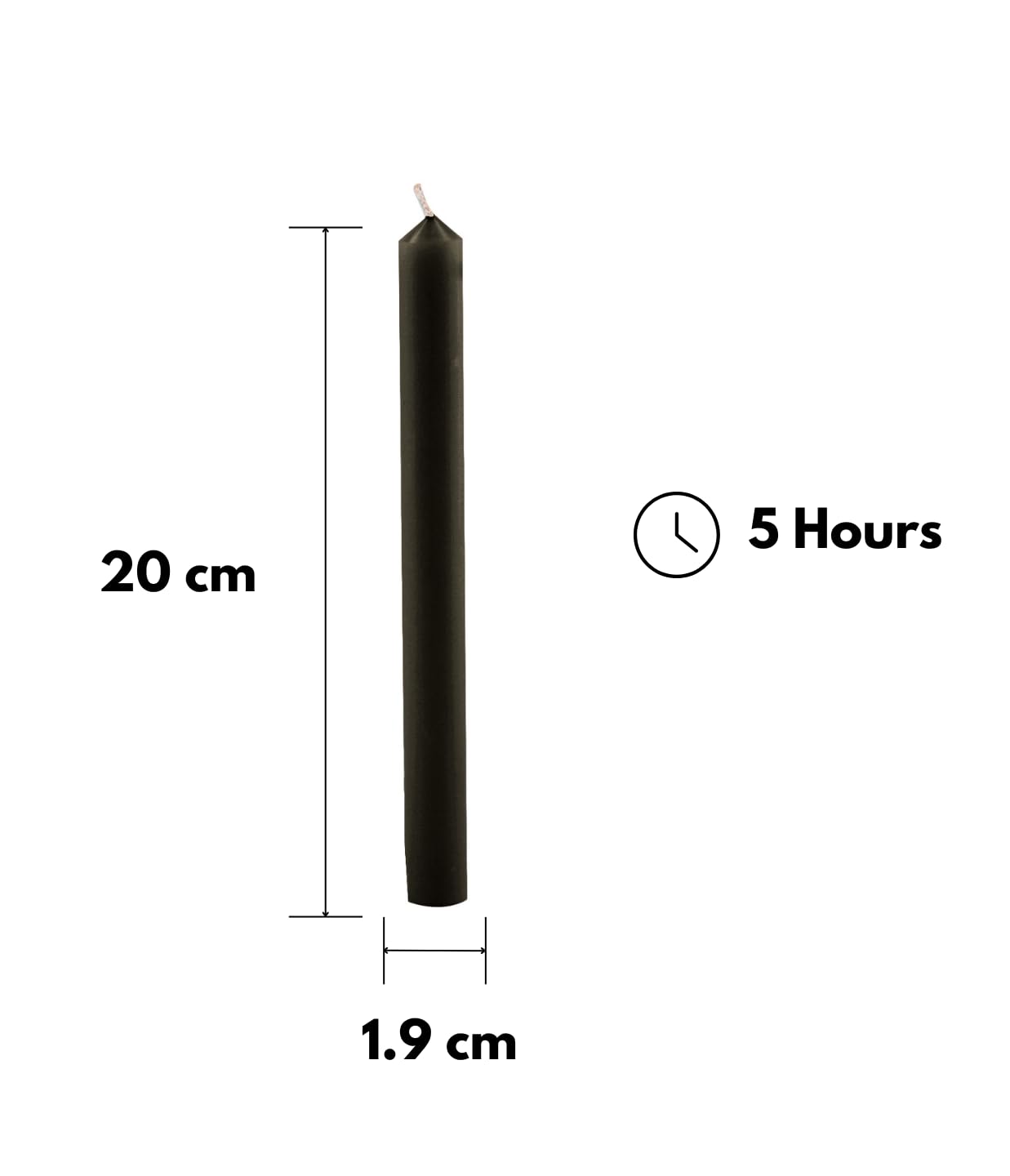 Cereria di Giorgio Świece Diametro 1,9 cm Altezza 20 cm czarne