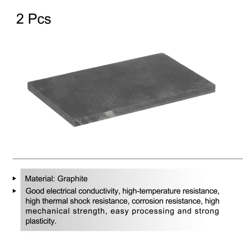 Tool parts Graphite Block Ingot Rectangle Graphite Electrode Plate 100x60x5mm - Pack Of 2