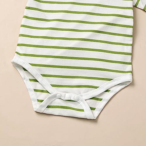 Image of Baby Boy Clothes Striped Romper Cartoon Overall Set 0-18M