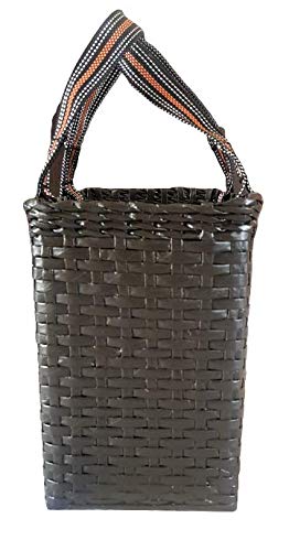 Image of Paperus, Medium, Dark Brown, Lunch Bag, Picnic Basket, Handbag, Carry Bag, Tiffin Basket for Office, Rectangular, Eco-Friendly, Handmade, of Paper Ropes, in Inch 11 H, 12 L, 6 Wide Base