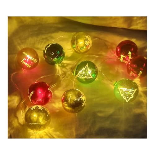 Cordão Luminoso 1,5m com 10 Leds Natalino Enfeite De Natal Esfera Colorido Fio De Luz Led Varal Lumi