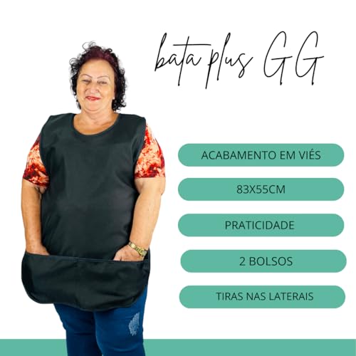 Kit 2 Avental Bata GG Plus Oxford Jaleco Feminino Frente E Verso
