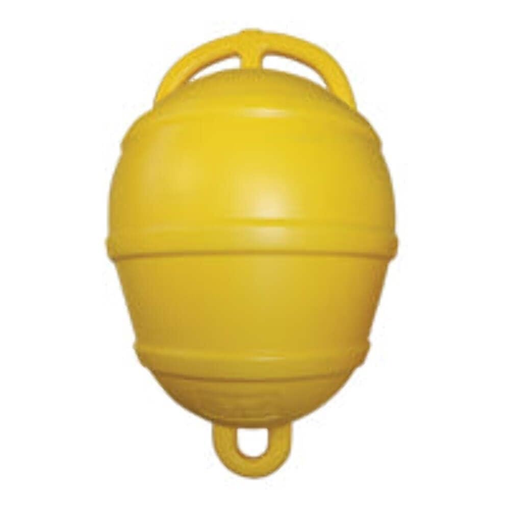 Boa di ormeggio Gialla, 250mm Diametro, 390mm Altezza, galleggiabilità | Boa di recupero gialla ad alta visibilità per ormeggio generale. Plastica dura resistente agli urti. Punti di fissaggio