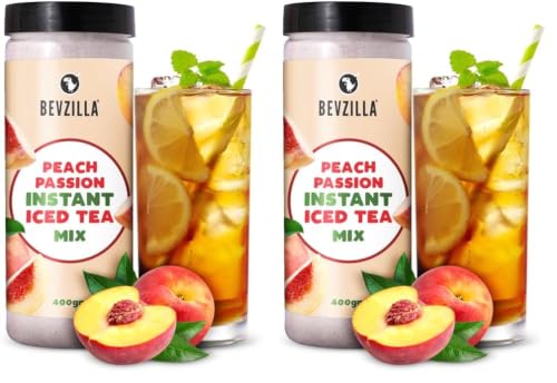 Image of Bevzilla Peach Passion Instant Iced Tea Mix - 400 Grams | Perfect For Summers| Refreshing| Instant (Pack of 2)
