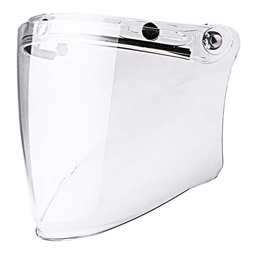 Universal 3-Snap Flip Up Visor Shield Lens for Retro Open Face Motorcycle Helmet (Clear)