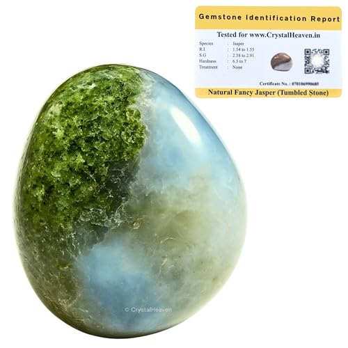 Image of Certified Fancy Jasper Crystal Healing Tumbled Stone, Natural Polished Crystals for DIY Crafts, Manifestation, Meditation, Pooja Feng Shui and Reiki Healing (30 Grams)
