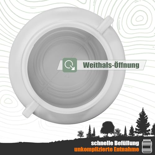 FIXKRAFT Weithalsfass Lebensmittelecht 30L Futtertonne Hund Gärbehälter Futter Tonne mit Deckel Maischefass Schraubdeckel 30 Liter Camping Kanister Gärfass (Weiß)