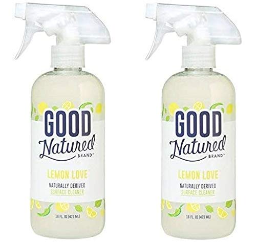 Good Natured Brand Multi-Surface Cleaner Spray, Lemon Love - 16oz - All-Natural, Eco-Friendly, Family and Pet Safe (2 Pack Lemon)