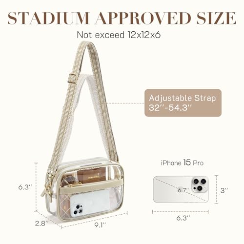 Missnine Clear Bag For Stadium Events Quilted Clear Purse For Women Stadium Approved Pvc Crossbody Bag Concert Bag thumb #1