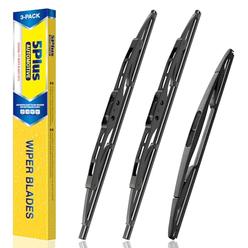 5 PLUS Windshield Wipers Replacement for Jeep wrangler JK 2008-2018 Jeep wrangler 2007-2017 Premium All-Weather Front & Rear Wiper Blades 15+15+13-OEM Original Factory Quality(Set of 3)