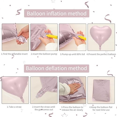 Image of Pink Blue Heart Balloons, 18 Inch Pastel Blue Pink Foil Balloons, 18 Inch Light Pink and Blue Heart Shape Balloon for Girls Boys Birthday Baby Shower Gender Reveal Party Decorations