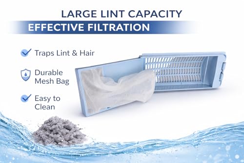 Image of AMAZOR Washing Machine Magic Filter | Lint Filter /Dust Filter /Waste Collector /Drain Jali for Semi & Fully Automatic Washing Machines (Compatible for haier. Height 15.6 Cm)