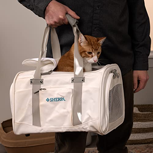 Sherpa Element Travel Pet Carrier With Stay Clean Technology, Airline Approved & Guaranteed On Board - White, Medium #TOP1