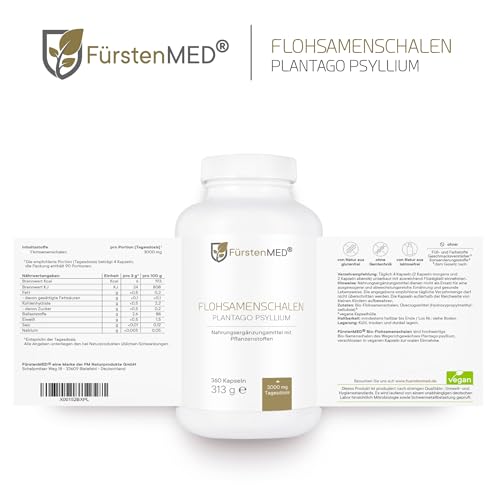 Flohsamenschalen-Kapseln Fürstenmed 360 hochdosiert