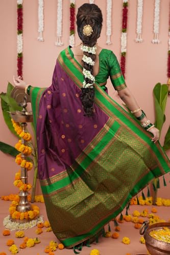 Image of SGF11 Women's Kanjivaram Pure Soft Silk Saree With Unstitched Blouse Piece