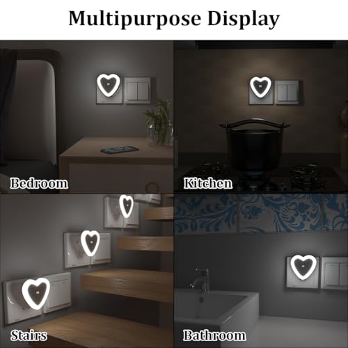 Image of fizzytech Smart Motion Sensor LED Light Bulb with Automatic On /Off and Dimmable White Glow, Energy Efficient 7W LED Bulb for Home, Stairs, Kitchen, Bathroom, Wardrobe Lighting(Heart White Pack-2)