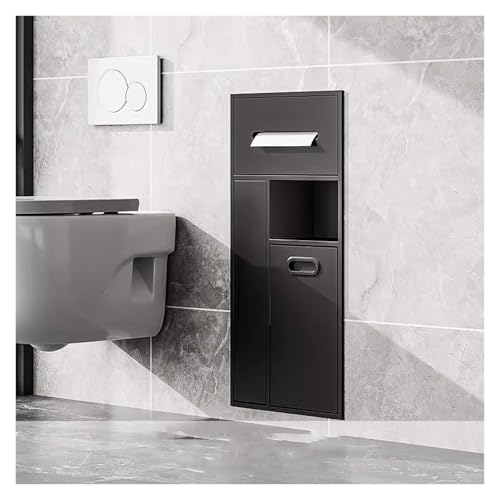 Stainless Steel Shower Niche - Recessed Organizer Shelf Built-in Alcove Storage for Bathroom Kitchen Living Room Black 30x14x65cm