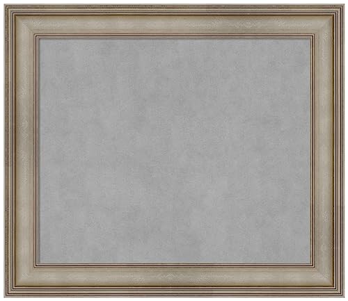 Amanti Art Silver Framed Magnetic Board, 29x25, Traditional Office Decor