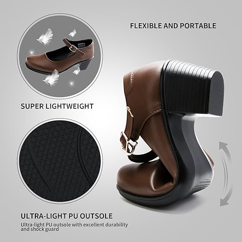 2025 Women's Mary Jane High Heels Pumps, Chunky 2-Inch Heel, Comfortable Dress Shoes for Work, Casual and Office Business, Zapatos para Mujer de Vestir3