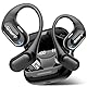 Open Ear Kopfhörer Bluetooth 5.4, kopfhörer kabellos bluetooth mit Mikrofon, 48Std Spielzeit ohrhörer bluetooth, Fester Halt, HiFi-Sound, Klare Anrufe, IPX7 Sport kopfhörer für Workout/Laufen, Schwarz
