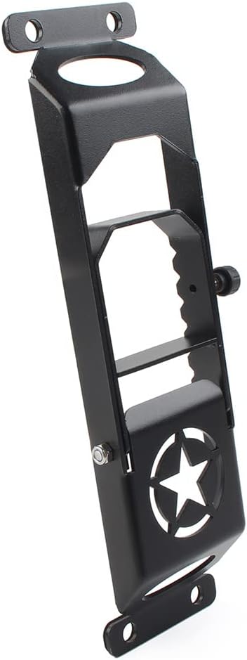 GZYF Five-Star Style Pegs Folding Step Ladder, Auto Door Hinged Step Pedals, Black Door Hinge Foot Steps Metal Solid Steel for Jeep Wrangler JK 2007-2022