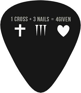 1 Cross 3 Nails 4 Given Christian Cross Guitar Picks 12 Pieces for Bass Electric Guitar Ukulele Classical Grand Piano