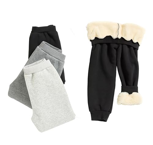 IRELIA Winter Kids Boys Fleece Lined Solid Thick Warm Pants3