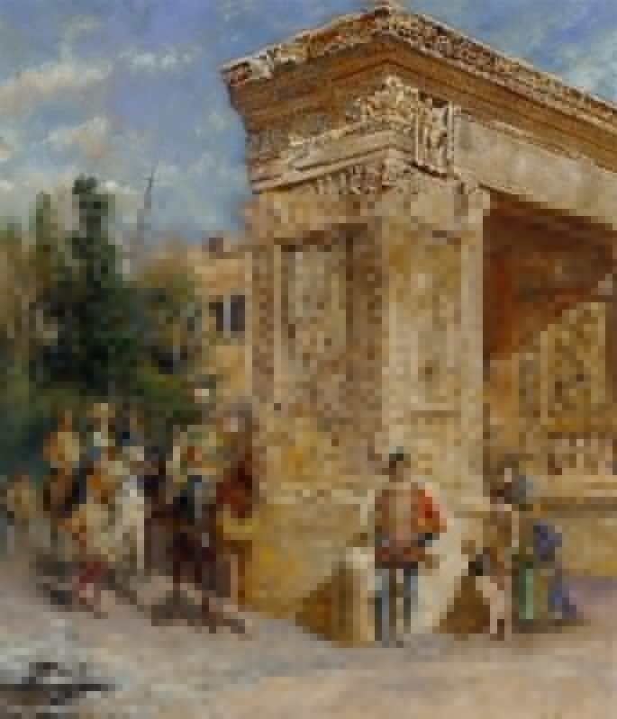 Tableau la procession de Cesare Auguste Detti, impression d'art de prestige en 60x90cm