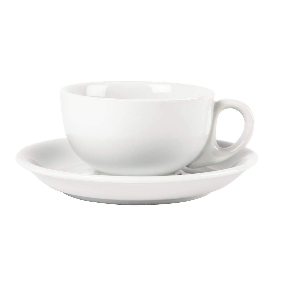 12 x Olympia Whiteware caffetteria piatti da cappuccino con piattini in porcellana buffet