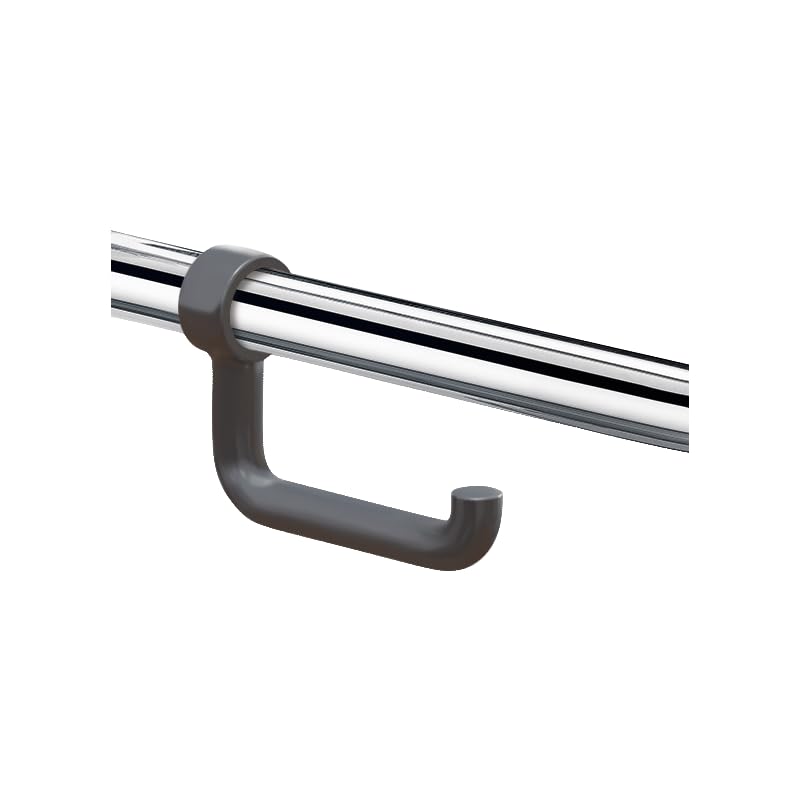 Delabie Toilettenpapierhalter mit Rollen, für Haltegriffe, Durchmesser 32 bis 34 mm, Grau