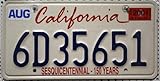 US-Staat: Kalifornien Kalifornien Autokennzeichen, US Car License Plate California, Fahrzeugschild USA