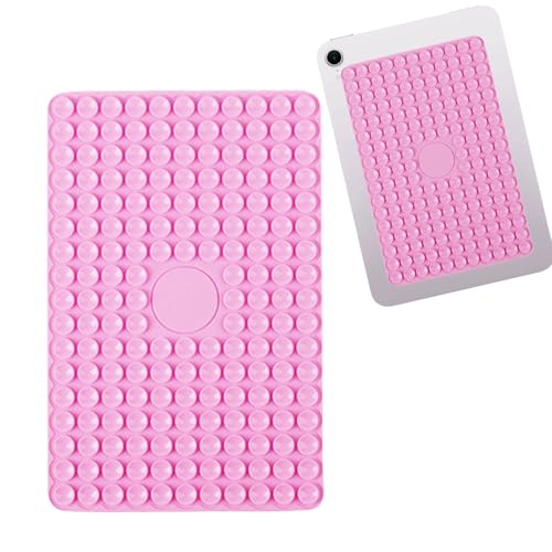 Leeneen Soporte de silicona para tablet con ventosa, juguete manos libres, soporte para teléfono de ducha, videos de Tiktok y selfies. Para iPad/iPad Air/iPad Mini de 5.4 x 8.3 pulgadas (rosa)