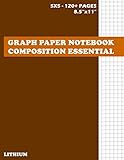 Graph Paper Notebook Composition Essential Lithium: 5x5 squares- 120+ pages(Large, 8.5