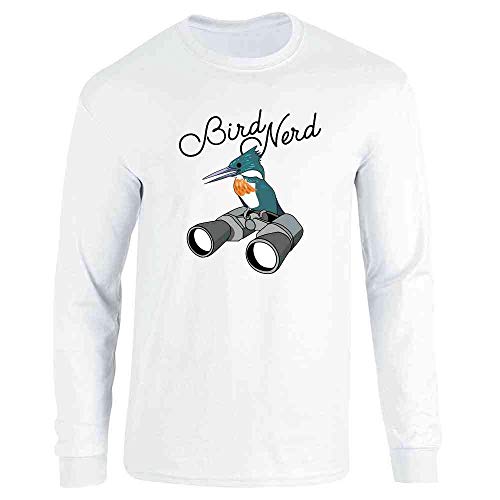 Bird Nerd Birdwatching Cute Funny White L Full Long Sleeve Tee T-Shirt