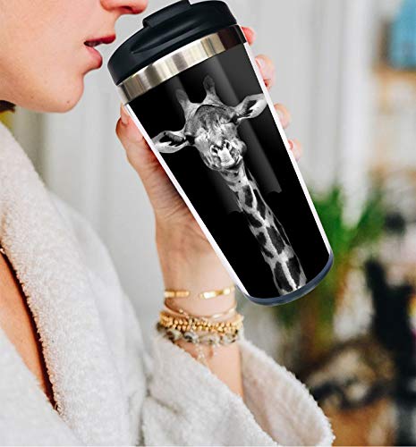 Wodealmug Women's Animal Giraffe Travel Coffee Mug Thermal Insulated Tumbler Cup With Lid 14 Oz #TOP2