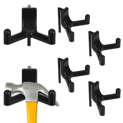 6pcs Shed Hooks for Rubbermaid Fasttrack Plastic Multi Purpose Shed Organizer Accessories Power Tool Hangers Holder Organization and Storage for Garage Hanging Shovel Rake Sports Equipment
