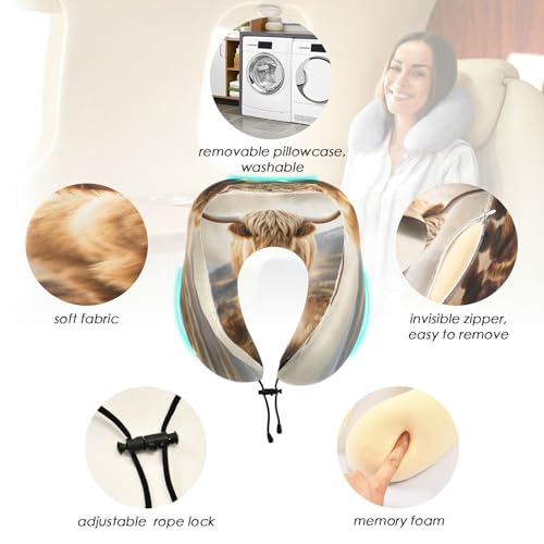 Almohada de viaje espuma viscoelástica ajustable miniatura 2