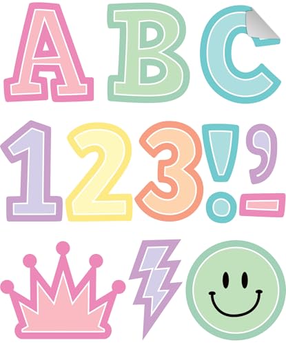 Lettres autocollantes majuscules TCR9649 Pastel Pop finition soignée 5,1 cm