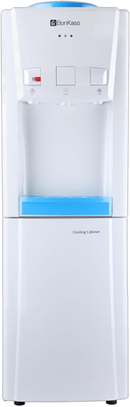 BonKaso Blueprint Hot & Cold Water Dispenser 21C Top Loading with Refrigerator - White/Blue, 20 l