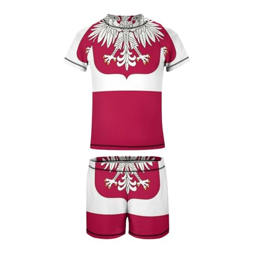 Polish FlagChildren's Casual Swimsuit Set - Simple and Versatile8-10Y（130cm）2
