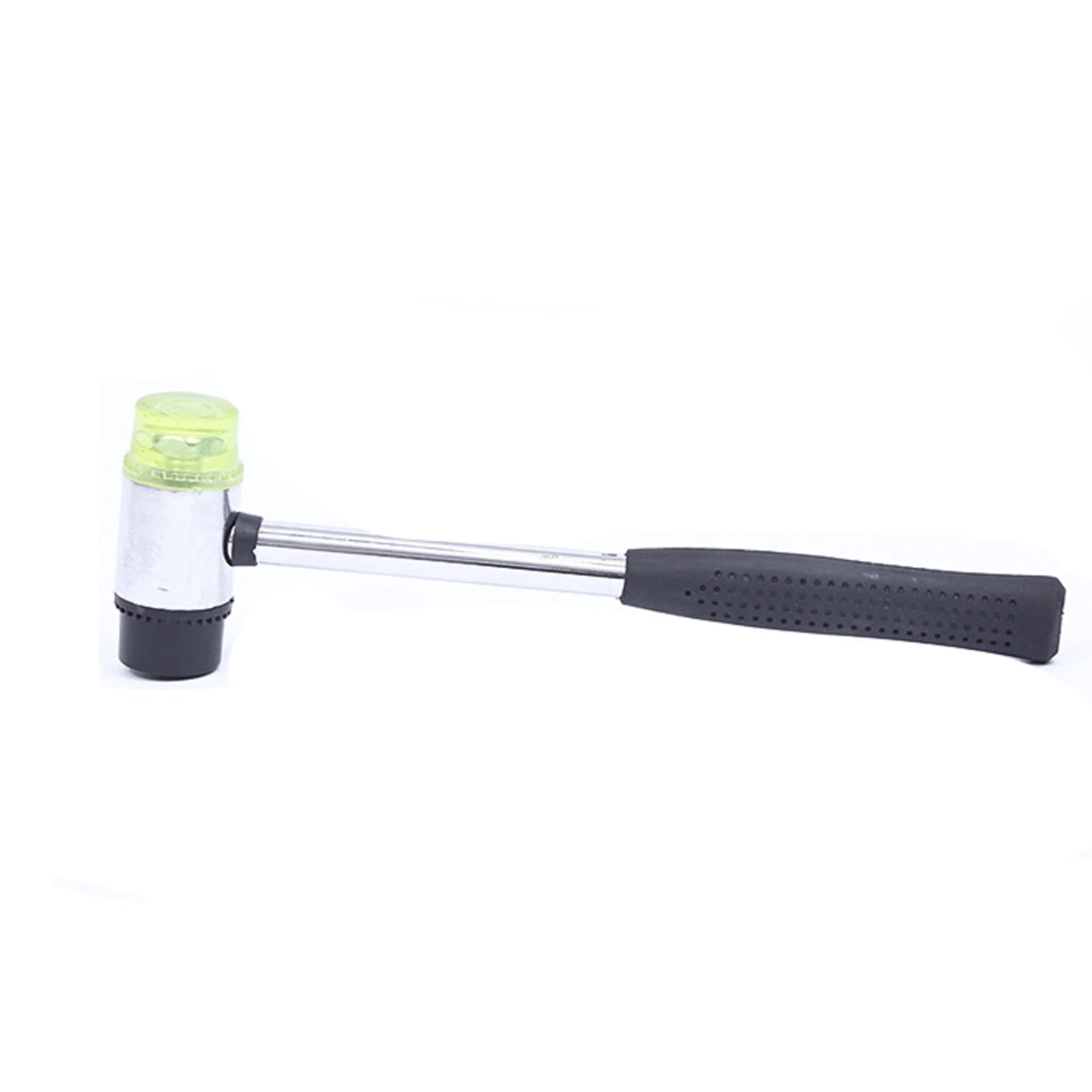 Mini martillo herramienta multifuncional, Martillo multiusos de cabeza redonda con mango de tubo de acero y cabeza de goma reemplazable.