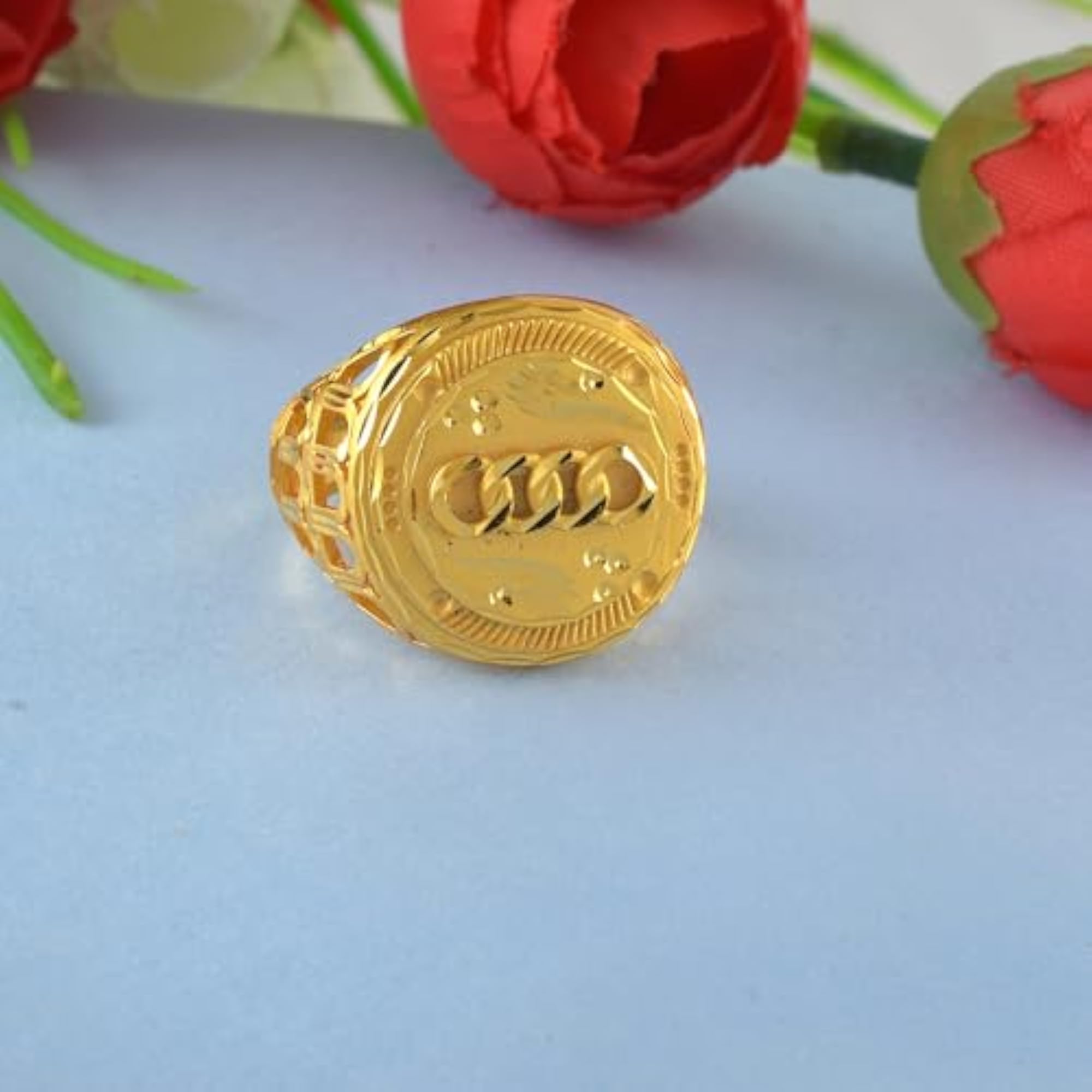 Brass 24KT Micron Gold Plated Handmade Finger Ring