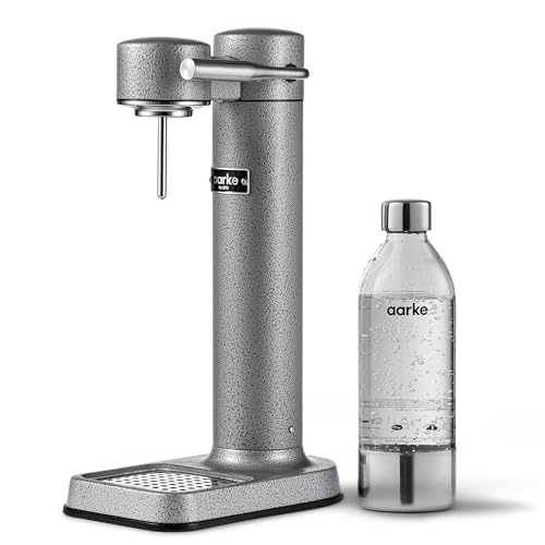 Image of Aarke Carbonator 3 - Premium Sparkling Water Maker, Hammertone Grey | Stainless Steel, Cordless Soda Maker for Home, Carbonated Water Machine, BPA-free PET Bottle Included