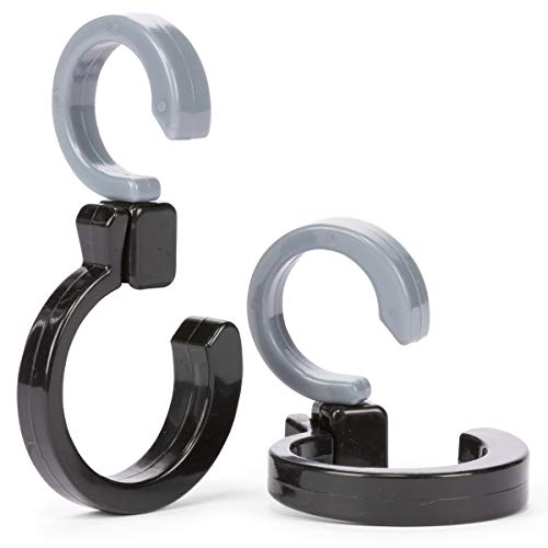 Diono Buggy Hooks for Stroller - 2 Pack of Stroller Hooks, Durable and Convenient 360 Swivel Stroller Clips, Hang Diaper Bag to Stroller