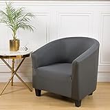 Runder Stuhlbezug mit Fassmuster Clubsessel-Schonbezüge 1-teilig dehnbar abnehmbar waschbar...