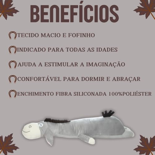 Almofada De Corpo Gigante E Macia Xuxão Burro 1,10m (Cinza)