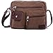 Men's Multifunctional Rough Canvas Messenger Outdoor Sports Walking Boating Bag Over Shoulder Crossbody Side Bag Briefcase Sling Bag Fanny Pack Cellphone Carrying Case with 1 Adjustable Strap -Brown