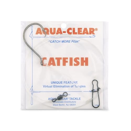 Aqua-Clear Catfish Casting Rig con Anzuelo Circle Demon 8/0, Giratorio AFW y Leader Mono 60 lb