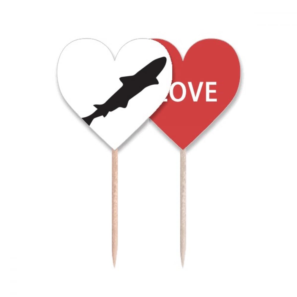 Cure-dents requin avec drapeau cœur pour apéritif original