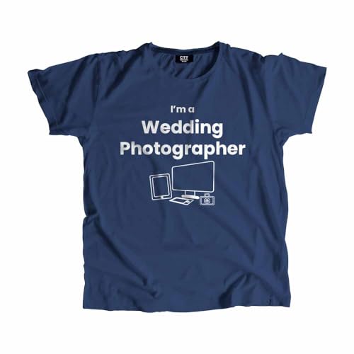 T-shirt Photographe de Mariage Bleu Marine Unisexe - Haut Coton pour Photographes